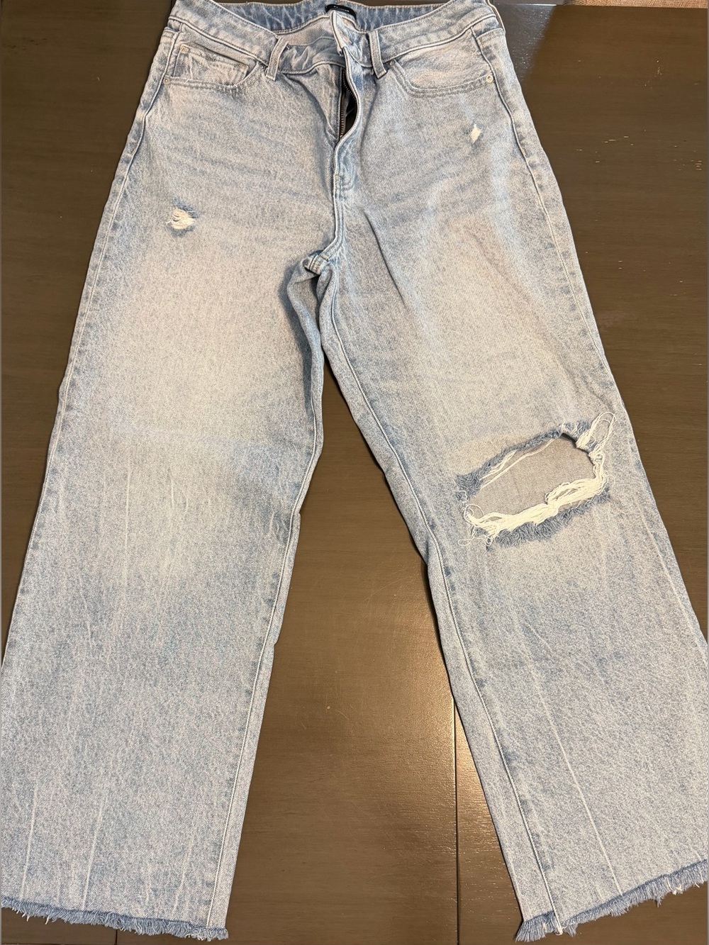 Women’s size 12 R. Light Blue Distressed wide leg Jeans